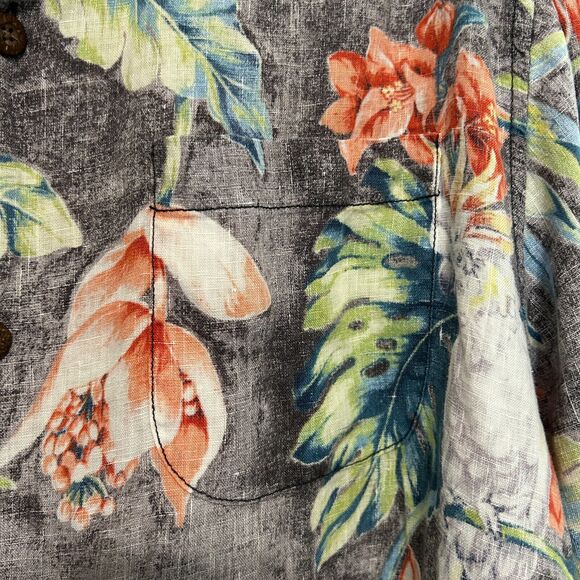 Tommy Bahama 100% Linen Button Up Shirt Men Large Multicolor Floral Beach Resort - Picture 5 of 7